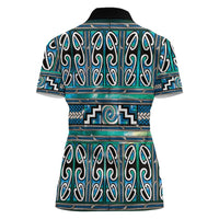 Maori Matariki Women Polo Shirt Green Galaxy Aesthetic Koru Art LT01 - Polynesian Pride