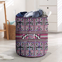Maori Matariki Laundry Basket Pink Galaxy Aesthetic Koru Art LT01 Pink - Polynesian Pride