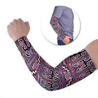 Maori Matariki Arm Sleeves Pink Galaxy Aesthetic Koru Art LT01 Set of 2 Pink - Polynesian Pride