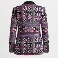 Maori Matariki Blazer Pink Galaxy Aesthetic Koru Art LT01 - Polynesian Pride