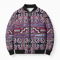 Maori Matariki Bomber Puffer Jacket Pink Galaxy Aesthetic Koru Art LT01 Unisex Pink - Polynesian Pride