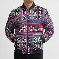Maori Matariki Bomber Puffer Jacket Pink Galaxy Aesthetic Koru Art LT01 - Polynesian Pride