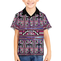 Maori Matariki Family Matching Summer Maxi Dress and Hawaiian Shirt Pink Galaxy Aesthetic Koru Art
