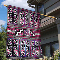 Maori Matariki Garden Flag Pink Galaxy Aesthetic Koru Art LT01 - Polynesian Pride