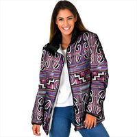 Maori Matariki Padded Jacket Pink Galaxy Aesthetic Koru Art LT01 Women Pink - Polynesian Pride