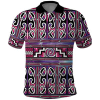 Maori Matariki Polo Shirt Pink Galaxy Aesthetic Koru Art LT01 Pink - Polynesian Pride