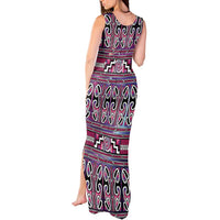 Maori Matariki Tank Maxi Dress Pink Galaxy Aesthetic Koru Art LT01 - Polynesian Pride