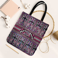 Maori Matariki Tote Bag Pink Galaxy Aesthetic Koru Art LT01 Black Strap One Size Pink - Polynesian Pride