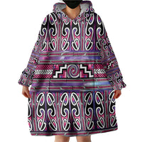 Maori Matariki Wearable Blanket Hoodie Pink Galaxy Aesthetic Koru Art LT01 - Polynesian Pride