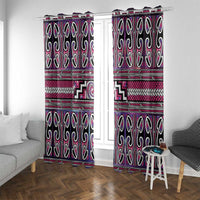 Maori Matariki Window Curtain Pink Galaxy Aesthetic Koru Art LT01 With Grommets Pink - Polynesian Pride