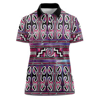 Maori Matariki Women Polo Shirt Pink Galaxy Aesthetic Koru Art LT01 Female Pink - Polynesian Pride
