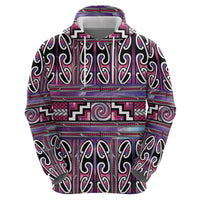 Maori Matariki Zip Hoodie Pink Galaxy Aesthetic Koru Art LT01 - Polynesian Pride