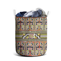 Maori Matariki Laundry Basket Yellow Galaxy Aesthetic Koru Art LT01 - Polynesian Pride