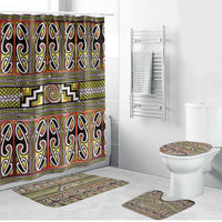 Maori Matariki Bathroom Set Yellow Galaxy Aesthetic Koru Art LT01 Bathroom Set (4 pcs) Yellow - Polynesian Pride
