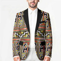 Maori Matariki Blazer Yellow Galaxy Aesthetic Koru Art LT01 - Polynesian Pride