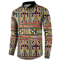 Maori Matariki Button Sweatshirt Yellow Galaxy Aesthetic Koru Art LT01 - Polynesian Pride