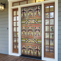 Maori Matariki Door Cover Yellow Galaxy Aesthetic Koru Art LT01 - Polynesian Pride