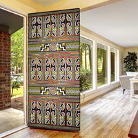 Maori Matariki Door Cover Yellow Galaxy Aesthetic Koru Art LT01 - Polynesian Pride