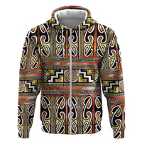 Maori Matariki Hoodie Yellow Galaxy Aesthetic Koru Art LT01 Zip Hoodie Yellow - Polynesian Pride
