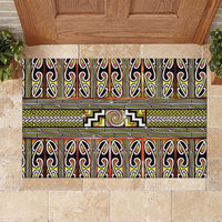 Maori Matariki Rubber Doormat Yellow Galaxy Aesthetic Koru Art LT01 Yellow - Polynesian Pride