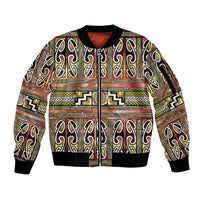 Maori Matariki Sleeve Zip Bomber Jacket Yellow Galaxy Aesthetic Koru Art LT01 Unisex Yellow - Polynesian Pride