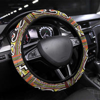 Maori Matariki Steering Wheel Cover Yellow Galaxy Aesthetic Koru Art LT01 Universal Fit Yellow - Polynesian Pride