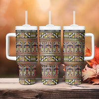Maori Matariki Tumbler With Handle Yellow Galaxy Aesthetic Koru Art LT01 - Polynesian Pride