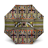 Maori Matariki Umbrella Yellow Galaxy Aesthetic Koru Art LT01 One Size Folded 11.42 inch Opened Diameter 37.4 inch Yellow - Polynesian Pride