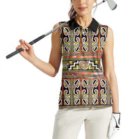 Maori Matariki Women Sleeveless Polo Shirt Yellow Galaxy Aesthetic Koru Art LT01 - Polynesian Pride