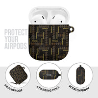 Hawaii Brown Plumeria Lei Black AirPods Case Frangipani Floral Heritage Art LT01 - Polynesian Pride