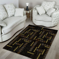 Hawaii Brown Plumeria Lei Black Area Rug Frangipani Floral Heritage Art LT01 - Polynesian Pride