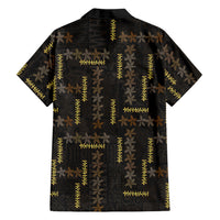 Hawaii Brown Plumeria Lei Black Family Matching Off Shoulder Maxi Dress and Hawaiian Shirt Frangipani Floral Heritage Art