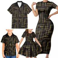 Hawaii Brown Plumeria Lei Black Family Matching Short Sleeve Bodycon Dress and Hawaiian Shirt Frangipani Floral Heritage Art LT01 - Polynesian Pride