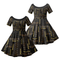 Hawaii Brown Plumeria Lei Black Family Matching Short Sleeve Bodycon Dress and Hawaiian Shirt Frangipani Floral Heritage Art LT01 Daughter's Dress Black - Polynesian Pride