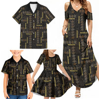 Hawaii Brown Plumeria Lei Black Family Matching Summer Maxi Dress and Hawaiian Shirt Frangipani Floral Heritage Art LT01 - Polynesian Pride