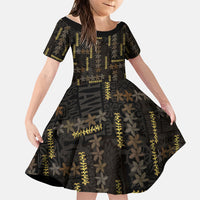 Hawaii Brown Plumeria Lei Black Family Matching Tank Maxi Dress and Hawaiian Shirt Frangipani Floral Heritage Art