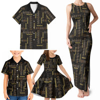 Hawaii Brown Plumeria Lei Black Family Matching Tank Maxi Dress and Hawaiian Shirt Frangipani Floral Heritage Art LT01 - Polynesian Pride