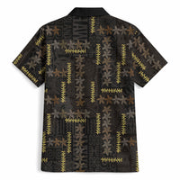 Hawaii Brown Plumeria Lei Black Hawaiian Shirt Frangipani Floral Heritage Art LT01 - Polynesian Pride