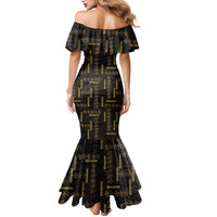 Hawaii Brown Plumeria Lei Black Mermaid Dress Frangipani Floral Heritage Art LT01 - Polynesian Pride