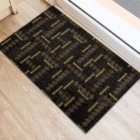 Hawaii Brown Plumeria Lei Black Rubber Doormat Frangipani Floral Heritage Art LT01 - Polynesian Pride