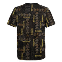 Hawaii Brown Plumeria Lei Black Rugby Jersey Frangipani Floral Heritage Art LT01 - Polynesian Pride
