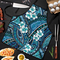 Polynesian Hibiscus Tropical Blue Floral Apron Tribal Pattern - Polynesian Pride