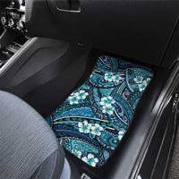 Polynesian Hibiscus Tropical Blue Floral Car Mats Tribal Pattern LT01 - Polynesian Pride