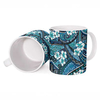 Polynesian Hibiscus Tropical Blue Floral Ceramic Mug Tribal Pattern LT01 - Polynesian Pride