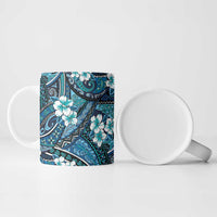 Polynesian Hibiscus Tropical Blue Floral Ceramic Mug Tribal Pattern LT01 - Polynesian Pride