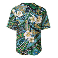 Polynesian Hibiscus Tropical Green Floral Baseball Jersey Tribal Pattern - Polynesian Pride