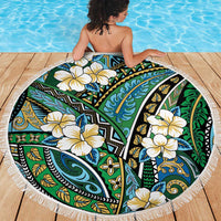 Polynesian Hibiscus Tropical Green Floral Beach Blanket Tribal Pattern LT01 - Polynesian Pride
