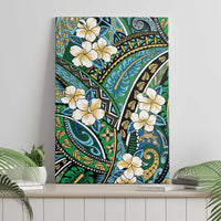 Polynesian Hibiscus Tropical Green Floral Canvas Wall Art Tribal Pattern LT01 - Polynesian Pride