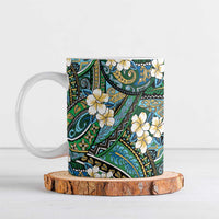 Polynesian Hibiscus Tropical Green Floral Ceramic Mug Tribal Pattern LT01 Green - Polynesian Pride