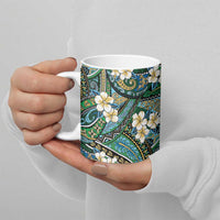 Polynesian Hibiscus Tropical Green Floral Ceramic Mug Tribal Pattern LT01 - Polynesian Pride